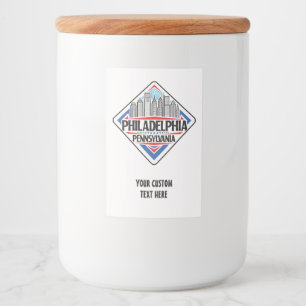 Custom Text Philadelphia Pennsylvania Lebensmitteletikett