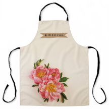 Custom Text Pink Floral Bouquet Kraft Band