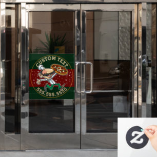 CUSTOM TEXT Pizza Lieferung Pizzeria Zeichen Fensteraufkleber