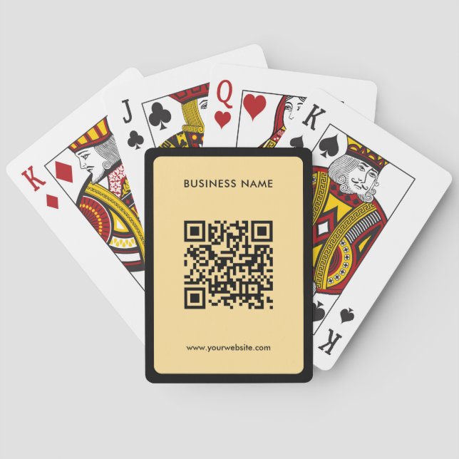 Custom Text QR Code Upload Business Logo Gold Spielkarten (Rückseite)