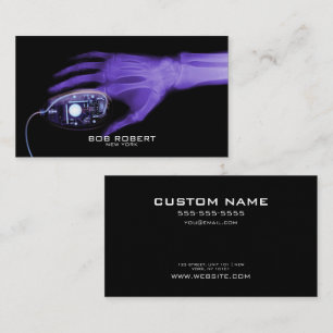CUSTOM TEXT - Ray Skeleton Hand & Computer Maus Visitenkarte