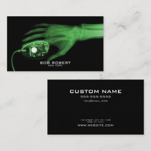 CUSTOM TEXT - Ray Skeleton Hand & Computer Maus Visitenkarte