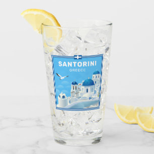 Custom Text Santorini Griechenland Glas