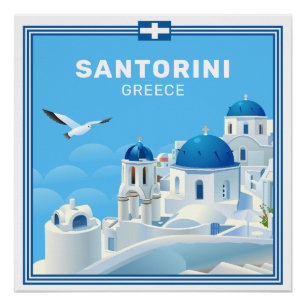 Custom Text Santorini Griechenland Poster