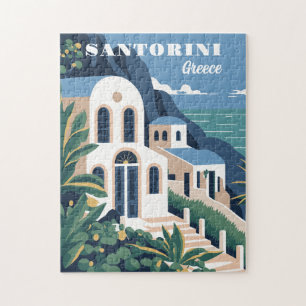 Custom Text Santorini Griechenland Puzzle