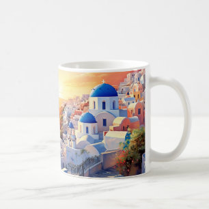 Custom Text Santorini Griechenland Sunset Kaffeetasse