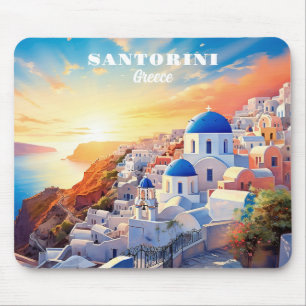 Custom Text Santorini Griechenland Sunset Mousepad