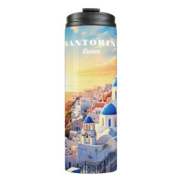 Custom Text Santorini Griechenland Sunset Thermosbecher