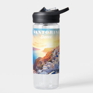 Custom Text Santorini Griechenland Sunset Trinkflasche