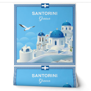 Custom Text Santorini Griechenland Tapete