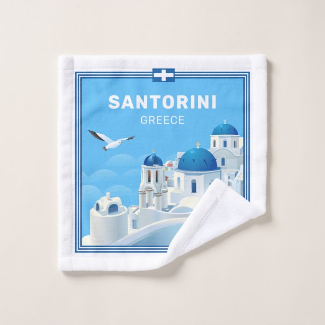 Custom Text Santorini Griechenland Waschlappen (Waschlappen)