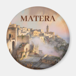 Custom Text Sassi di Matera Italy Watercolor Retro Magnet