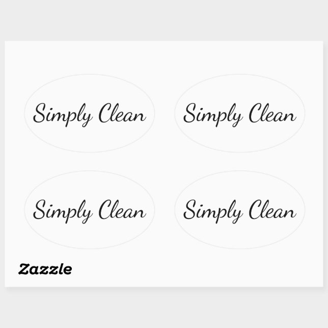 Custom Text Simply Clean Oval Sticker Sheet (Blatt)