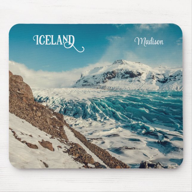 Custom Text Solheimajokull, Island Mousepad (Vorne)