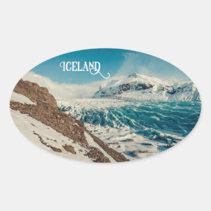 Custom Text Solheimajokull, Island Ovaler Aufkleber
