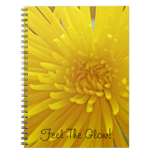 Custom Text Spiky Yellow Dahlia Blume Foto Notizblock