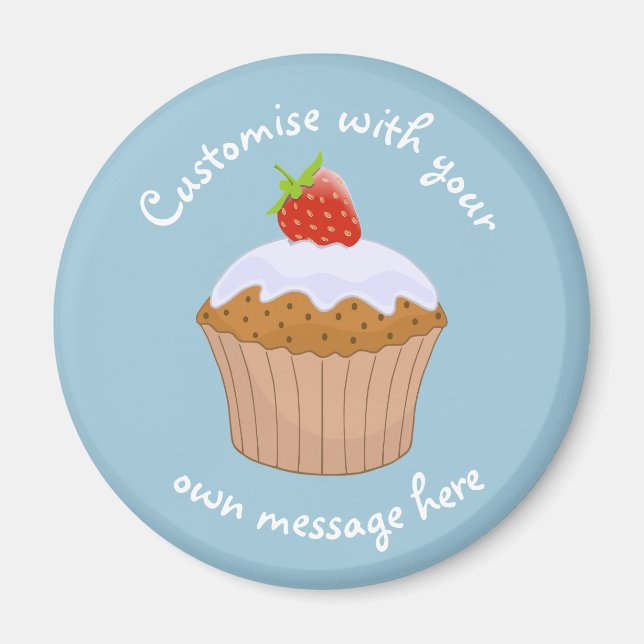 Custom Text Strawberry Bun Cute Magnet (Vorne)