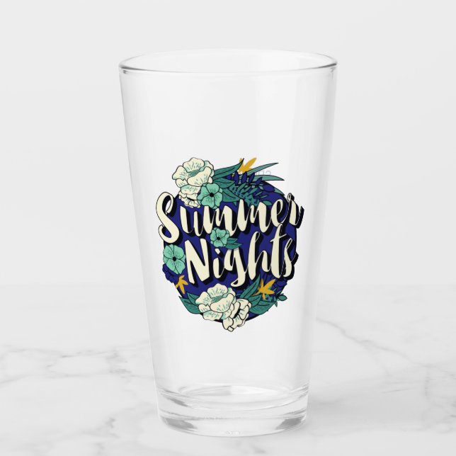 Custom Text Summer Nights Glas (Vorderseite)