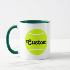 Custom Text Tennis Ball Coffee Tasse