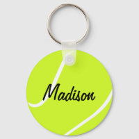 Custom Text Tennis Ball Key Chains