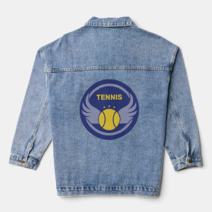 Custom Text Tennis Ball mit Flügen Jeansjacke