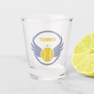 Custom Text Tennis Ball mit Flügen Schnapsglas