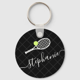 Custom Text Tennis Ball Racket Mit Monogramm Schlüsselanhänger