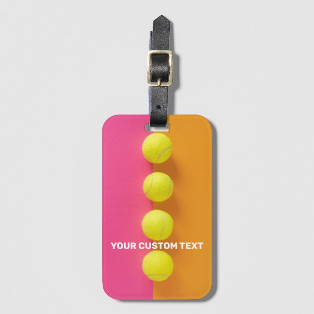 Custom Text Tennis Balls Gepäckanhänger (Vorderseite Vertikal)