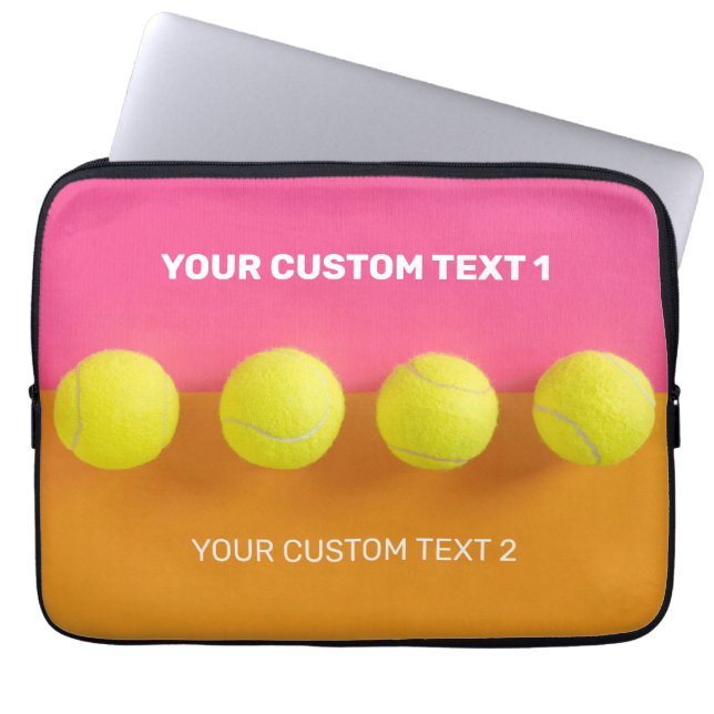 Custom Text Tennis Balls Laptopschutzhülle (Vorderseite)