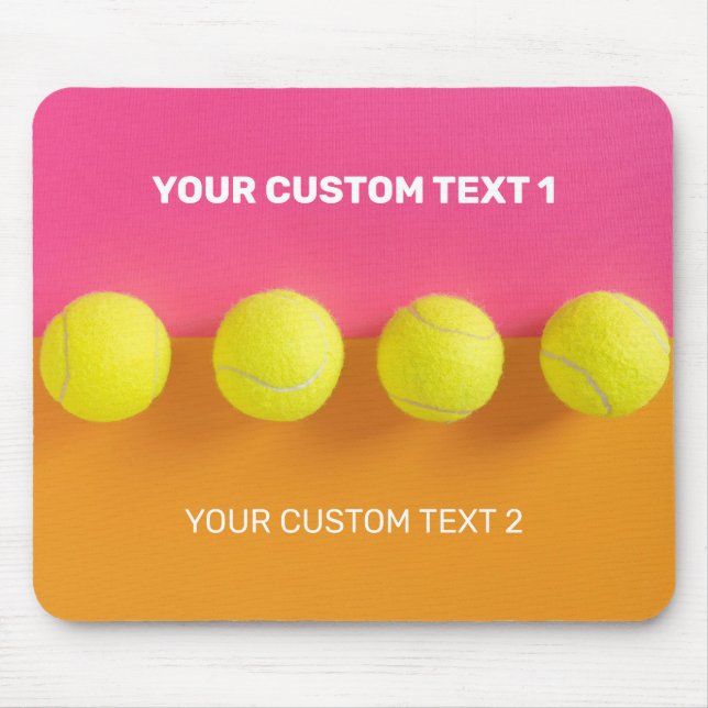 Custom Text Tennis Balls Mousepad (Vorne)