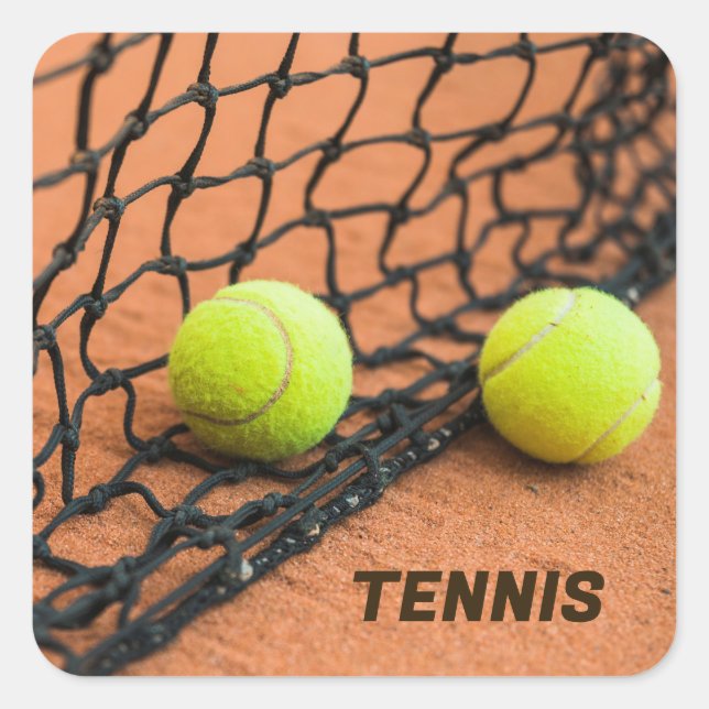 Custom Text Tennis Balls Quadratischer Aufkleber (Vorderseite)