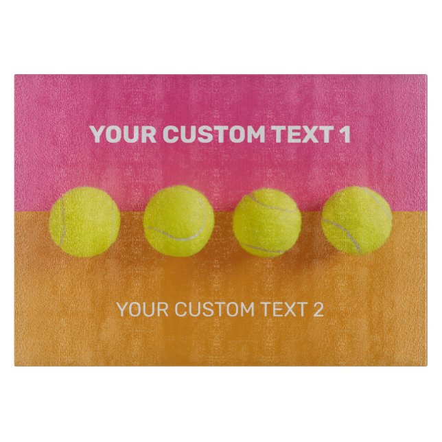 Custom Text Tennis Balls Schneidebrett (Vorderseite)