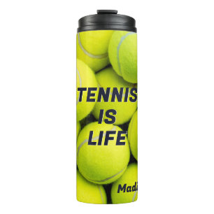 Custom Text Tennis Balls Thermosbecher
