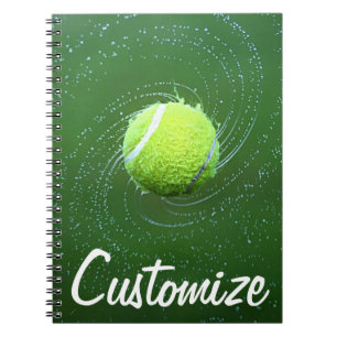 Custom Text Tennis Player Spiral Notebook Notizblock