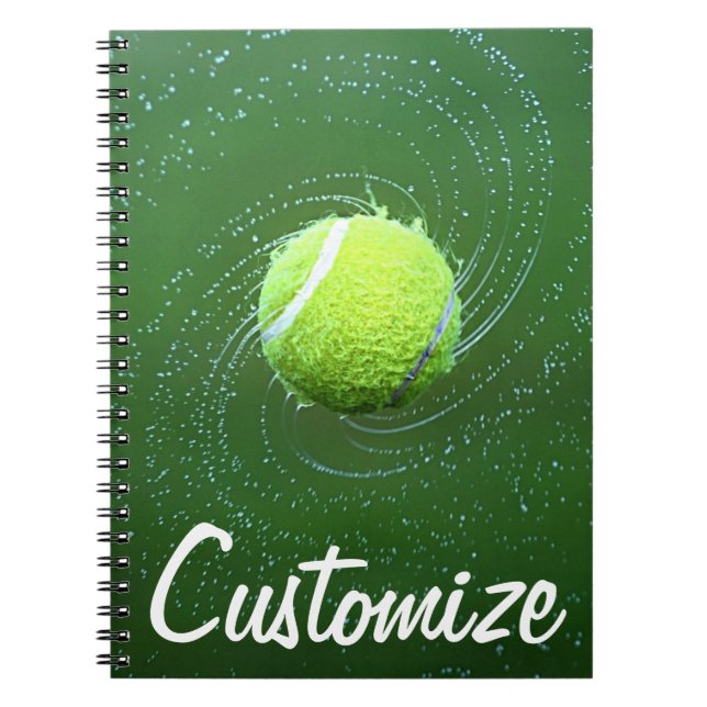 Custom Text Tennis Player Spiral Notebook Notizblock (Vorderseite)