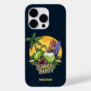 Custom Text Tropical Summer Party Case-Mate iPhone 14 Pro Hülle