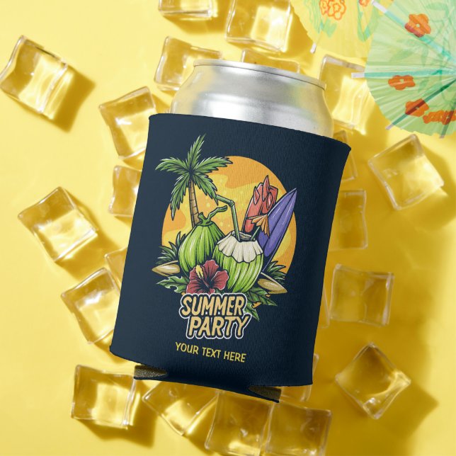 Custom Text Tropical Summer Party Dosenkühler (In Situ Sommer)