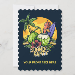 Custom Text Tropical Summer Party Einladung