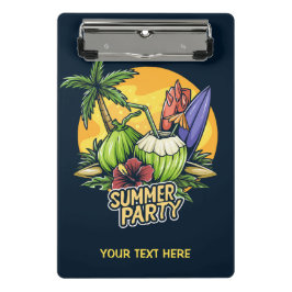 Custom Text Tropical Summer Party Mini Klemmbrett