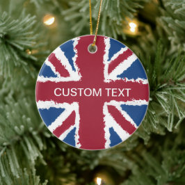 Custom Text Union Jack Flag Art von Heva Weva Keramik Ornament