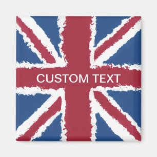 Custom Text Union Jack Flag Art von Heva Weva Magnet