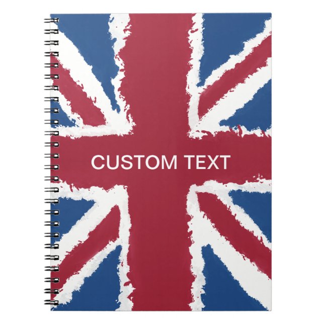 Custom Text Union Jack Flag Art von Heva Weva Notizblock (Vorderseite)
