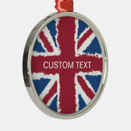 Custom Text Union Jack Flag Art von Heva Weva Ornament Aus Metall