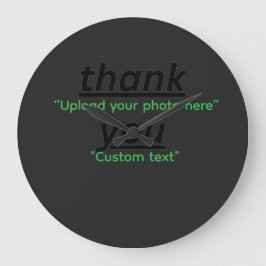Custom Text & Upload Your Photo Personalized Große Wanduhr