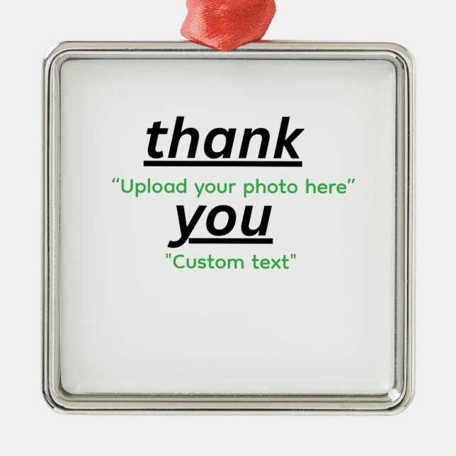 Custom Text & Upload Your Photo Personalized Ornament Aus Metall (Vorne)