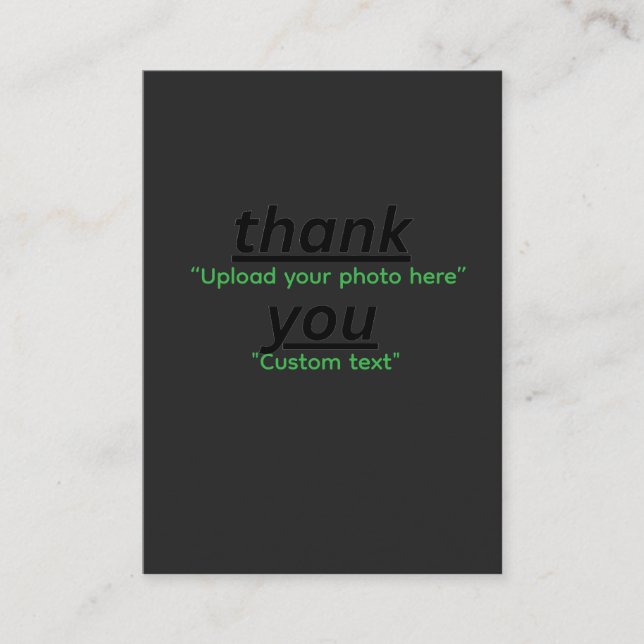 Custom Text & Upload Your Photo Personalized Visitenkarte (Vorderseite)