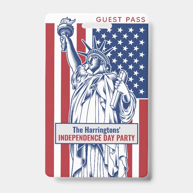 Custom text USA Independence Party Abzeichen Ausweis (Vorderseite)