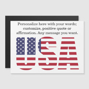 Custom Text USA Patriotic Magnetic Grußkarte Magnetkarte