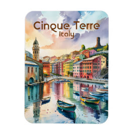 Custom Text Vernazza Cinque Terre Italy Watercolor Magnet