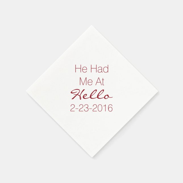 Custom Text Wedding Cocktail Napkin Serviette (Ecke)